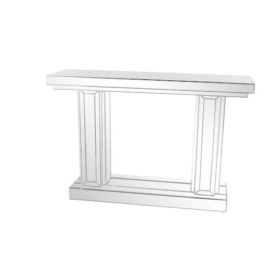 Silver Glam Wood Console Table